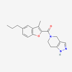 molecular formula C19H21N3O2 B4247811 5-[(3-methyl-5-propyl-1-benzofuran-2-yl)carbonyl]-4,5,6,7-tetrahydro-1H-pyrazolo[4,3-c]pyridine 