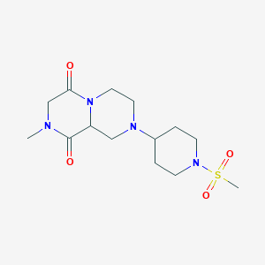 molecular formula C14H24N4O4S B4247814 2-methyl-8-[1-(methylsulfonyl)piperidin-4-yl]tetrahydro-2H-pyrazino[1,2-a]pyrazine-1,4(3H,6H)-dione 