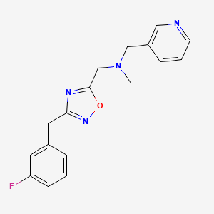 molecular formula C17H17FN4O B4247832 1-[3-(3-fluorobenzyl)-1,2,4-oxadiazol-5-yl]-N-methyl-N-(3-pyridinylmethyl)methanamine 