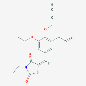 (5E)-5-[3-ethoxy-5-(prop-2-en-1-yl)-4-(prop-2-yn-1-yloxy)benzylidene]-3-ethyl-1,3-thiazolidine-2,4-dione