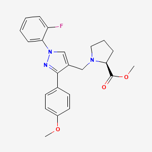 molecular formula C23H24FN3O3 B4247851 methyl 1-{[1-(2-fluorophenyl)-3-(4-methoxyphenyl)-1H-pyrazol-4-yl]methyl}-L-prolinate 