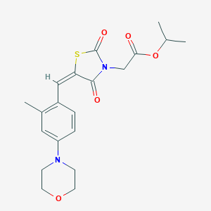 molecular formula C20H24N2O5S B424786 Isopropyl {5-[2-methyl-4-(4-morpholinyl)benzylidene]-2,4-dioxo-1,3-thiazolidin-3-yl}acetate 