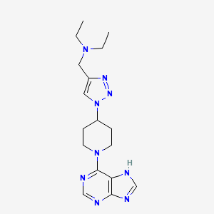 molecular formula C17H25N9 B4247869 N-ethyl-N-({1-[1-(9H-purin-6-yl)piperidin-4-yl]-1H-1,2,3-triazol-4-yl}methyl)ethanamine 