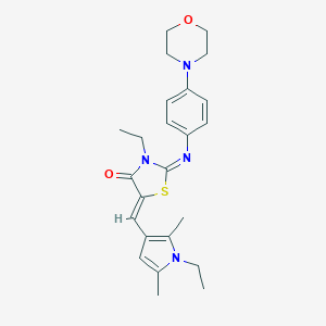 (2Z,5Z)-3-ethyl-5-[(1-ethyl-2,5-dimethyl-1H-pyrrol-3-yl)methylidene]-2-{[4-(morpholin-4-yl)phenyl]imino}-1,3-thiazolidin-4-one