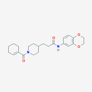 3-[1-(1-cyclohexen-1-ylcarbonyl)-4-piperidinyl]-N-(2,3-dihydro-1,4-benzodioxin-6-yl)propanamide