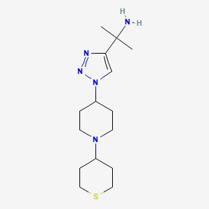 molecular formula C15H27N5S B4247907 (1-methyl-1-{1-[1-(tetrahydro-2H-thiopyran-4-yl)-4-piperidinyl]-1H-1,2,3-triazol-4-yl}ethyl)amine bis(trifluoroacetate) 