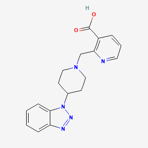 molecular formula C18H19N5O2 B4247922 2-{[4-(1H-1,2,3-benzotriazol-1-yl)piperidin-1-yl]methyl}nicotinic acid 