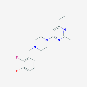 molecular formula C20H27FN4O B4247934 4-[4-(2-fluoro-3-methoxybenzyl)piperazin-1-yl]-2-methyl-6-propylpyrimidine 