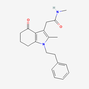 molecular formula C20H24N2O2 B4247971 N-methyl-2-[2-methyl-4-oxo-1-(2-phenylethyl)-6,7-dihydro-5H-indol-3-yl]acetamide 