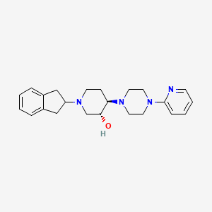 (3R*,4R*)-1-(2,3-dihydro-1H-inden-2-yl)-4-[4-(2-pyridinyl)-1-piperazinyl]-3-piperidinol