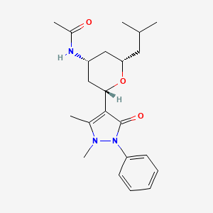 molecular formula C22H31N3O3 B4247988 N-[(2S*,4R*,6S*)-2-(1,5-dimethyl-3-oxo-2-phenyl-2,3-dihydro-1H-pyrazol-4-yl)-6-isobutyltetrahydro-2H-pyran-4-yl]acetamide 