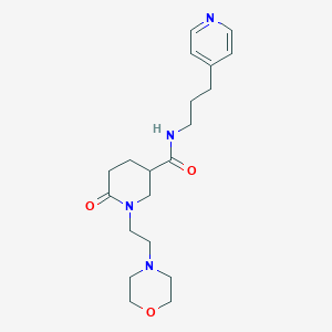 molecular formula C20H30N4O3 B4248006 1-[2-(4-morpholinyl)ethyl]-6-oxo-N-[3-(4-pyridinyl)propyl]-3-piperidinecarboxamide 