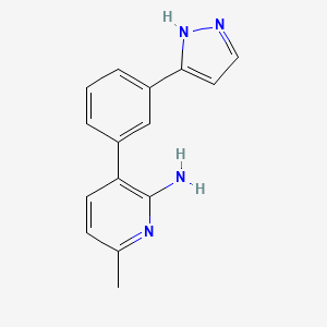 molecular formula C15H14N4 B4248027 6-methyl-3-[3-(1H-pyrazol-3-yl)phenyl]-2-pyridinamine trifluoroacetate 