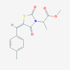 molecular formula C15H15NO4S B424804 methyl 2-[(5E)-5-(4-methylbenzylidene)-2,4-dioxo-1,3-thiazolidin-3-yl]propanoate 