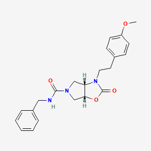 molecular formula C22H25N3O4 B4248060 (3aS*,6aR*)-N-benzyl-3-[2-(4-methoxyphenyl)ethyl]-2-oxohexahydro-5H-pyrrolo[3,4-d][1,3]oxazole-5-carboxamide 