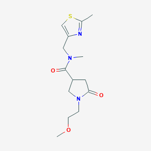 molecular formula C14H21N3O3S B4248064 1-(2-methoxyethyl)-N-methyl-N-[(2-methyl-1,3-thiazol-4-yl)methyl]-5-oxopyrrolidine-3-carboxamide 