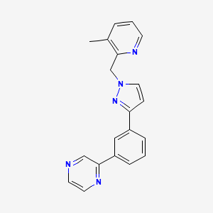 molecular formula C20H17N5 B4248073 2-(3-{1-[(3-methyl-2-pyridinyl)methyl]-1H-pyrazol-3-yl}phenyl)pyrazine 