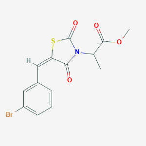 molecular formula C14H12BrNO4S B424808 methyl 2-[(5E)-5-(3-bromobenzylidene)-2,4-dioxo-1,3-thiazolidin-3-yl]propanoate 