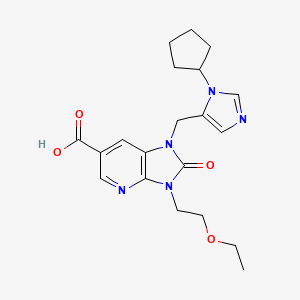 1-[(1-cyclopentyl-1H-imidazol-5-yl)methyl]-3-(2-ethoxyethyl)-2-oxo-2,3-dihydro-1H-imidazo[4,5-b]pyridine-6-carboxylic acid