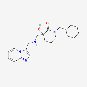 molecular formula C21H30N4O2 B4248133 1-(Cyclohexylmethyl)-3-hydroxy-3-[(imidazo[1,2-a]pyridin-3-ylmethylamino)methyl]piperidin-2-one 