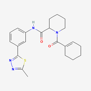 1-(1-cyclohexen-1-ylcarbonyl)-N-[3-(5-methyl-1,3,4-thiadiazol-2-yl)phenyl]-2-piperidinecarboxamide