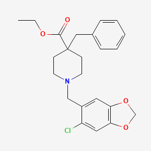 molecular formula C23H26ClNO4 B4248181 ethyl 4-benzyl-1-[(6-chloro-1,3-benzodioxol-5-yl)methyl]-4-piperidinecarboxylate 