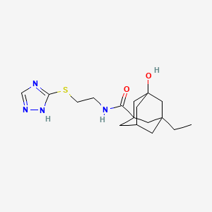 molecular formula C17H26N4O2S B4248216 3-ethyl-5-hydroxy-N-[2-(1H-1,2,4-triazol-5-ylthio)ethyl]adamantane-1-carboxamide 