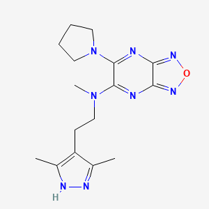 molecular formula C16H22N8O B4248219 N-[2-(3,5-dimethyl-1H-pyrazol-4-yl)ethyl]-N-methyl-6-pyrrolidin-1-yl-[1,2,5]oxadiazolo[3,4-b]pyrazin-5-amine 