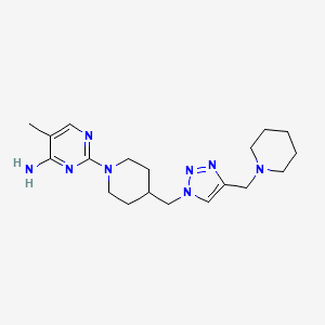 molecular formula C19H30N8 B4248225 5-Methyl-2-[4-[[4-(piperidin-1-ylmethyl)triazol-1-yl]methyl]piperidin-1-yl]pyrimidin-4-amine 