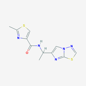 molecular formula C11H11N5OS2 B4248247 N-(1-imidazo[2,1-b][1,3,4]thiadiazol-6-ylethyl)-2-methyl-1,3-thiazole-4-carboxamide 