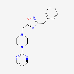 molecular formula C18H20N6O B4248270 3-Benzyl-5-[(4-pyrimidin-2-ylpiperazin-1-yl)methyl]-1,2,4-oxadiazole 