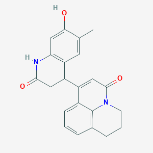 molecular formula C22H20N2O3 B4248278 7-(7-hydroxy-6-methyl-2-oxo-1,2,3,4-tetrahydroquinolin-4-yl)-2,3-dihydro-1H,5H-pyrido[3,2,1-ij]quinolin-5-one 