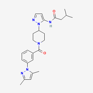 N-(1-{1-[3-(3,5-dimethyl-1H-pyrazol-1-yl)benzoyl]-4-piperidinyl}-1H-pyrazol-5-yl)-3-methylbutanamide