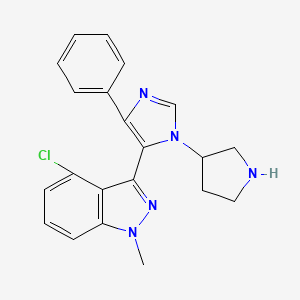 molecular formula C21H20ClN5 B4248355 4-chloro-1-methyl-3-[4-phenyl-1-(3-pyrrolidinyl)-1H-imidazol-5-yl]-1H-indazole hydrochloride 