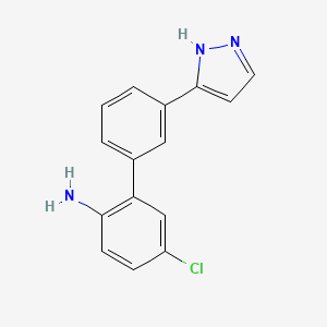 molecular formula C15H12ClN3 B4248367 4-chloro-2-[3-(1H-pyrazol-5-yl)phenyl]aniline 