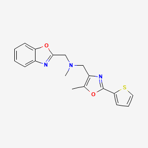 molecular formula C18H17N3O2S B4248375 (1,3-benzoxazol-2-ylmethyl)methyl{[5-methyl-2-(2-thienyl)-1,3-oxazol-4-yl]methyl}amine 