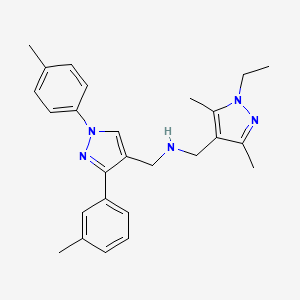 1-(1-ethyl-3,5-dimethyl-1H-pyrazol-4-yl)-N-{[3-(3-methylphenyl)-1-(4-methylphenyl)-1H-pyrazol-4-yl]methyl}methanamine