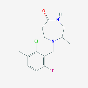 molecular formula C14H18ClFN2O B4248382 1-(2-chloro-6-fluoro-3-methylbenzyl)-2-methyl-1,4-diazepan-5-one 