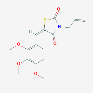 molecular formula C16H17NO5S B424839 (5E)-3-(prop-2-en-1-yl)-5-(2,3,4-trimethoxybenzylidene)-1,3-thiazolidine-2,4-dione 