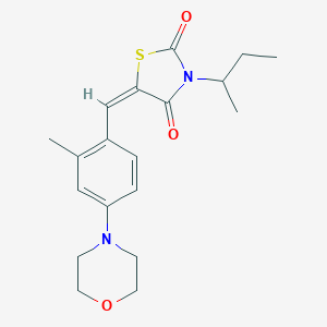 molecular formula C19H24N2O3S B424840 3-Sec-butyl-5-[2-methyl-4-(4-morpholinyl)benzylidene]-1,3-thiazolidine-2,4-dione 