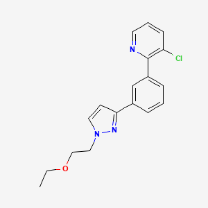 molecular formula C18H18ClN3O B4248404 3-chloro-2-{3-[1-(2-ethoxyethyl)-1H-pyrazol-3-yl]phenyl}pyridine 