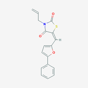 molecular formula C17H13NO3S B424841 (5E)-5-[(5-phenylfuran-2-yl)methylidene]-3-(prop-2-en-1-yl)-1,3-thiazolidine-2,4-dione 