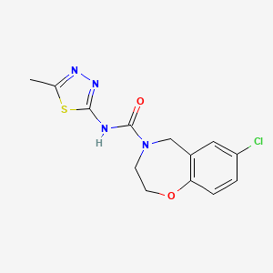 molecular formula C13H13ClN4O2S B4248413 7-chloro-N-(5-methyl-1,3,4-thiadiazol-2-yl)-2,3-dihydro-1,4-benzoxazepine-4(5H)-carboxamide 