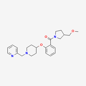 molecular formula C24H31N3O3 B4248417 2-{[4-(2-{[3-(methoxymethyl)-1-pyrrolidinyl]carbonyl}phenoxy)-1-piperidinyl]methyl}pyridine 