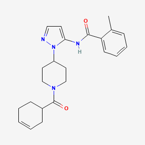 N-{1-[1-(3-cyclohexen-1-ylcarbonyl)-4-piperidinyl]-1H-pyrazol-5-yl}-2-methylbenzamide