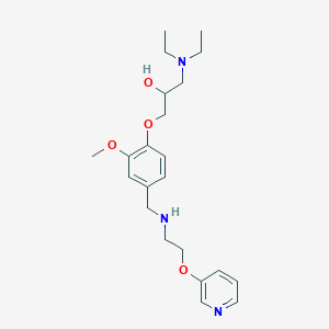 molecular formula C22H33N3O4 B4248435 1-(Diethylamino)-3-[2-methoxy-4-[(2-pyridin-3-yloxyethylamino)methyl]phenoxy]propan-2-ol 