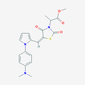 molecular formula C20H21N3O4S B424846 methyl 2-[(5E)-5-({1-[4-(dimethylamino)phenyl]-1H-pyrrol-2-yl}methylidene)-2,4-dioxo-1,3-thiazolidin-3-yl]propanoate 