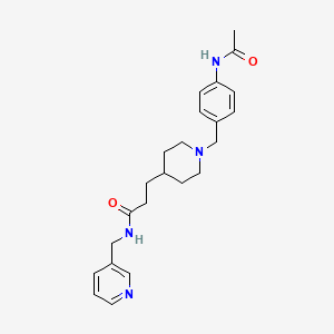 molecular formula C23H30N4O2 B4248464 3-{1-[4-(acetylamino)benzyl]-4-piperidinyl}-N-(3-pyridinylmethyl)propanamide 