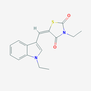 molecular formula C16H16N2O2S B424847 3-ethyl-5-[(1-ethyl-1H-indol-3-yl)methylene]-1,3-thiazolidine-2,4-dione 