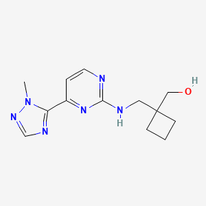 molecular formula C13H18N6O B4248470 [1-[[[4-(2-Methyl-1,2,4-triazol-3-yl)pyrimidin-2-yl]amino]methyl]cyclobutyl]methanol 